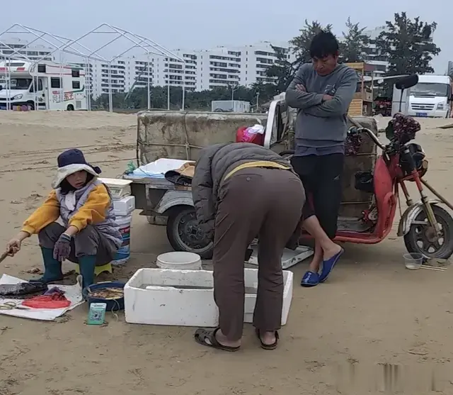 海边上，让我心潮难平的一幕：女渔民把鱼卖给谁都行，偏偏不卖我