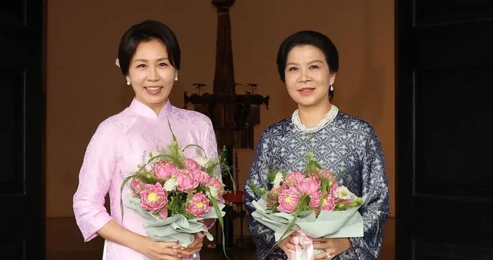 越南第一夫人吴芳璃：59岁穿一身奥黛雍容华贵，极具东方美人神韵