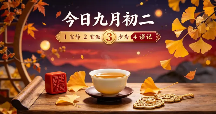 并非迷信！今日九月初二：1 宜静 2 宜做 3 少为 4 谨记，安稳入深秋