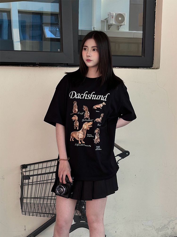 酷女孩的🐕小狗t恤