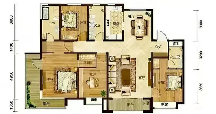 约178.57㎡四居双卫，把烟火与诗意都装在日常里