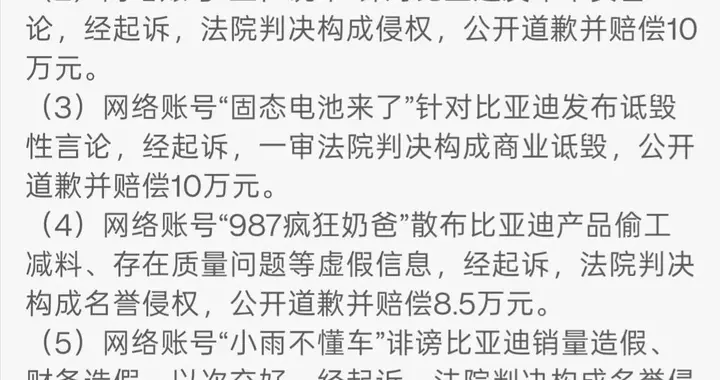 坚守舆论底线维护品牌权益，比亚迪持续重拳打击恶意造谣侵权行为