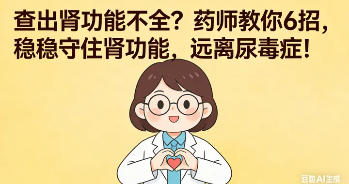 查出肾功能不全？药师教你6招，稳稳守住肾功能，远离尿毒症！