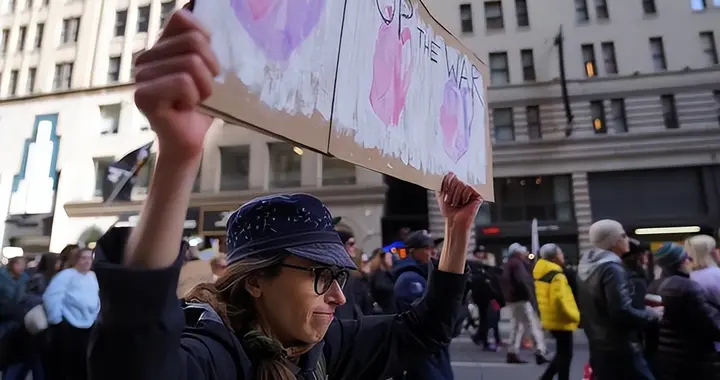 开战第30天，全美50州爆发混乱，900万人走上街头，特朗普被逼宫