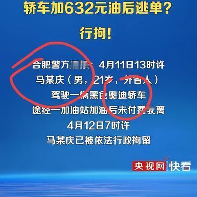 我爱吃西瓜：合肥奥迪加油632元逃单，马