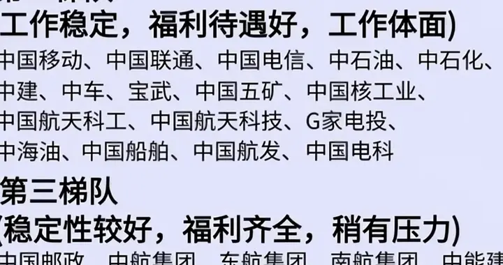 央国企梯队排名引热议：选对单位，比挤破头进“央国企”更重要