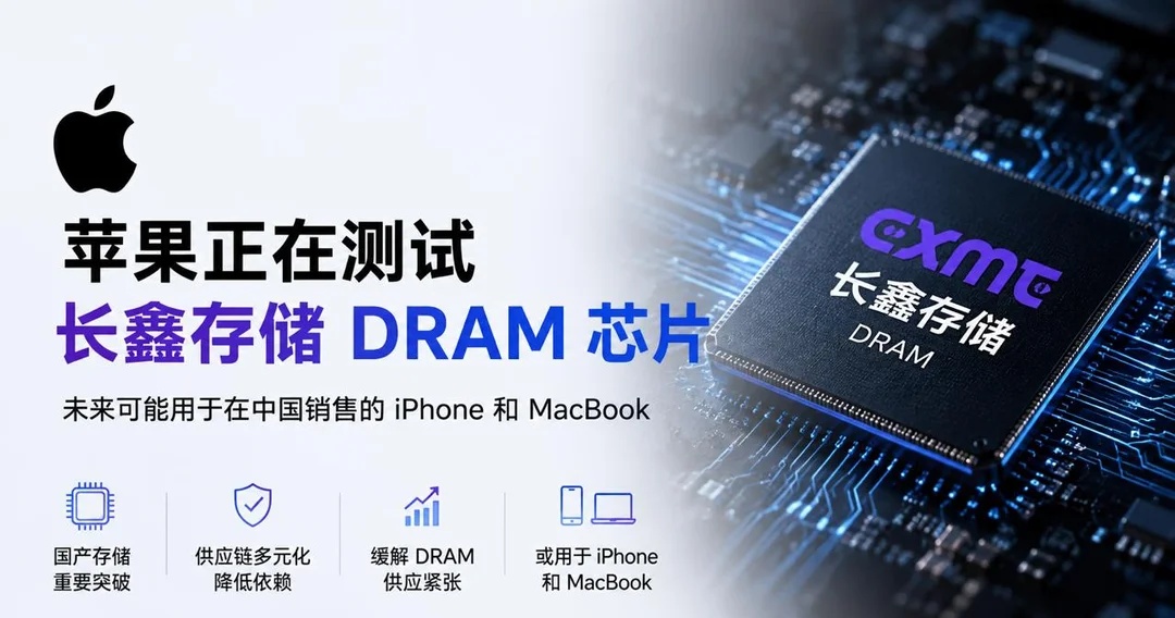 苹果测长鑫存储，iPhone内存国产了？ 苹果在测长鑫存储的DRAM...