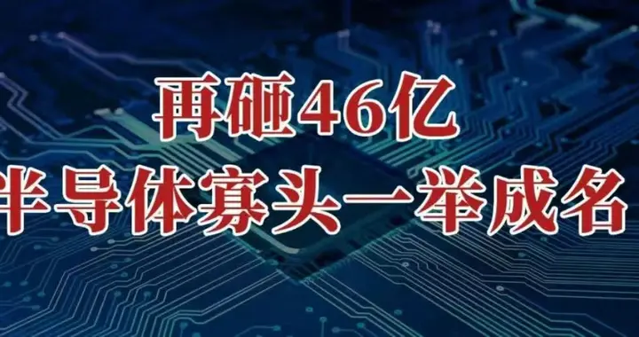 再砸46亿，半导体寡头，一举成名！