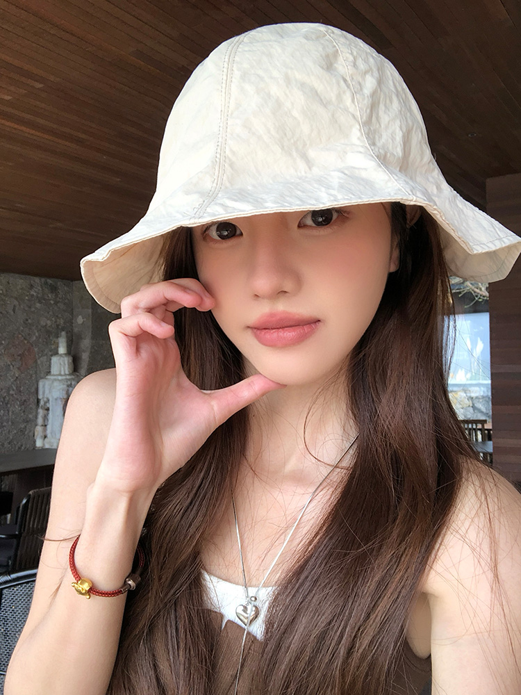 夏季新款大帽檐纯色日系速干透气渔夫帽