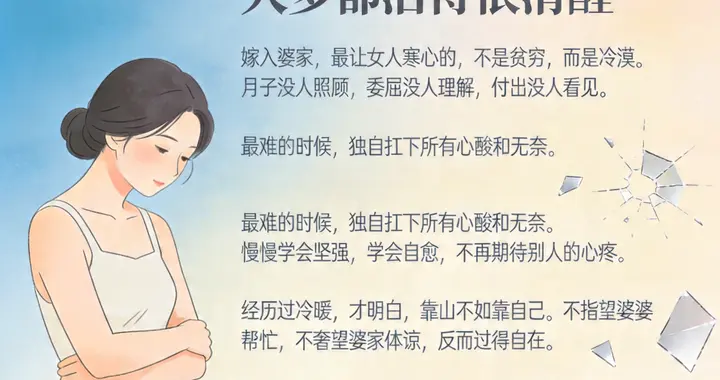 没有被婆婆善待过的女人，大多都活得很清醒