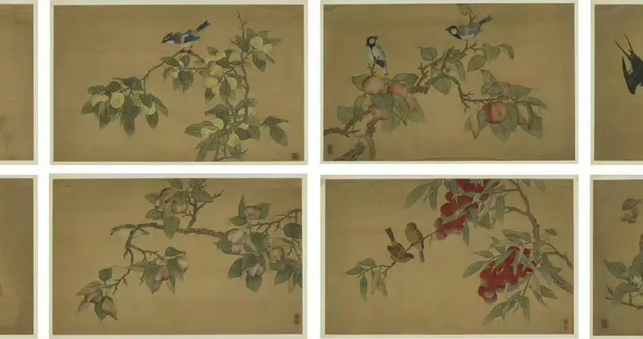 清·吴璋《花鸟水果树册页》：宫廷画师的"逸致"藏在笔墨间