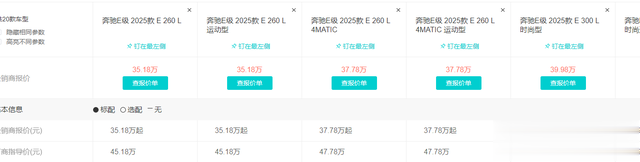 最低配降至35.18万起售！月销量提升明显！奔驰E级大卖16800多台