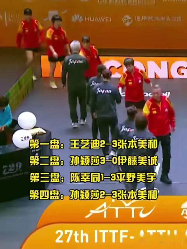 国乒女团亚锦赛不敌日本