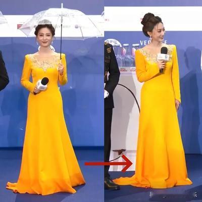 彩虹吃瓜娱乐：北影红毯女明星穿着裙子走在