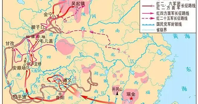 长征时的四大主力红军，各自出了哪些十大元帅、十大将军？