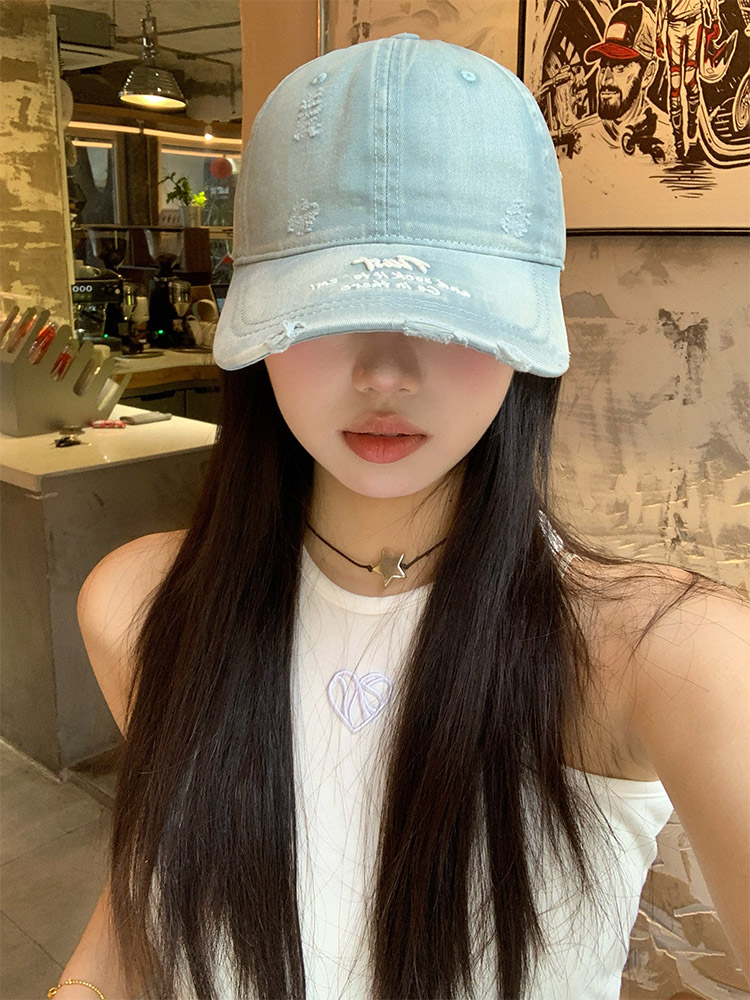 春夏韩版美式复古水洗字母刺绣棒球帽