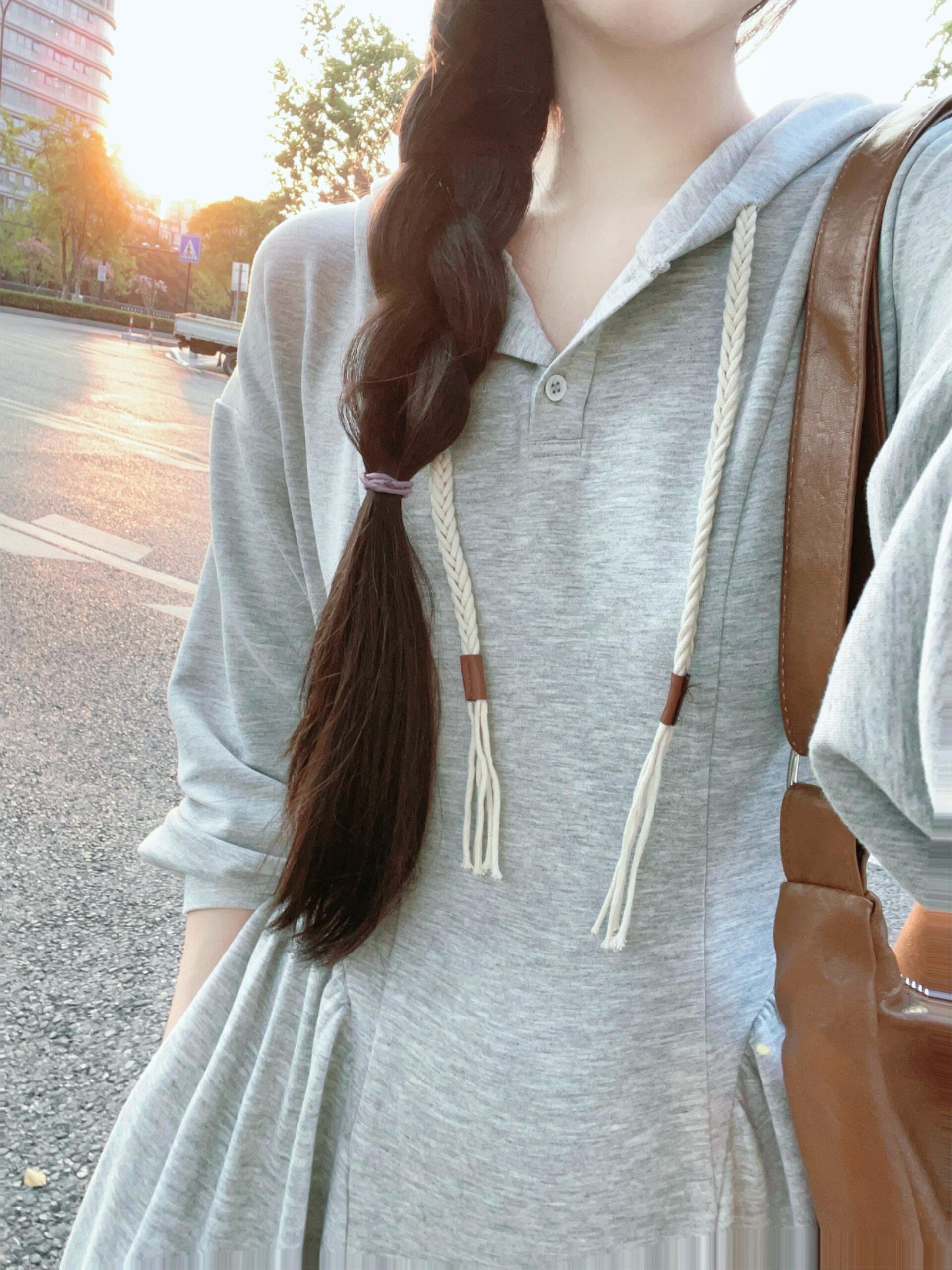 啊啊这套真是我的菜！连帽卫衣裙韩系又温