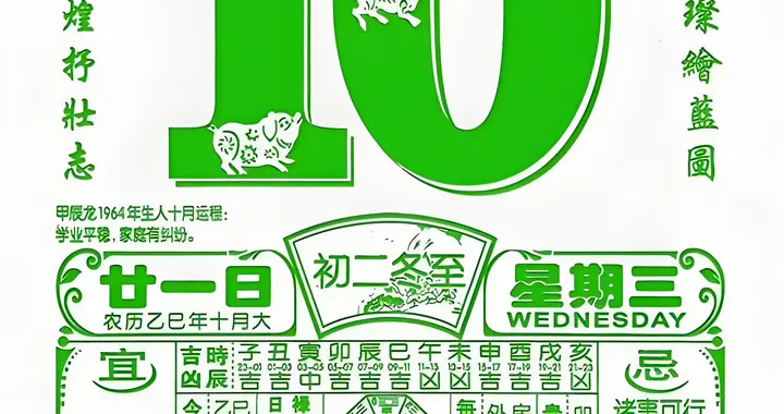 【每日黄历】12月10日，星期三，除旧迎新，天德相伴。