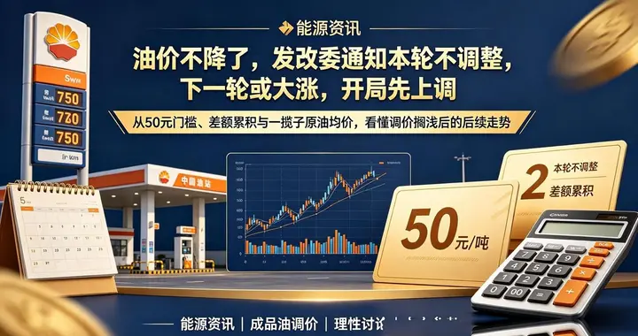油价不降了，发改委通知本轮不调整，下一轮可能大涨，开局先上调