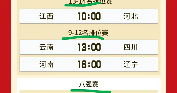 中国排协: 更新全锦赛八强赛的比赛海报！
