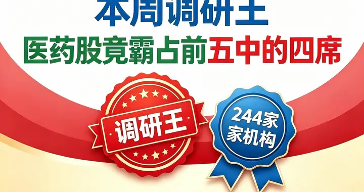 244家机构踏破门槛！本周调研王 医药股竟霸占前五中的四席！