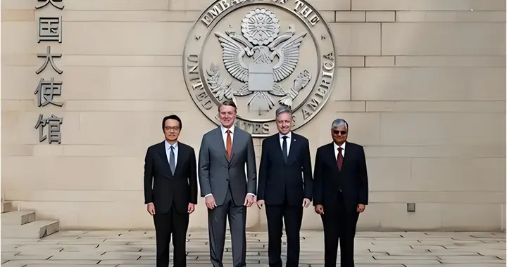 中国围台军演时，北京出现罕见一幕：美日印澳驻华大使公开会晤