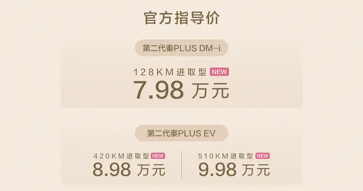 7.98万起！第二代秦PLUS加推进取型，新增怀挡、星河米车色