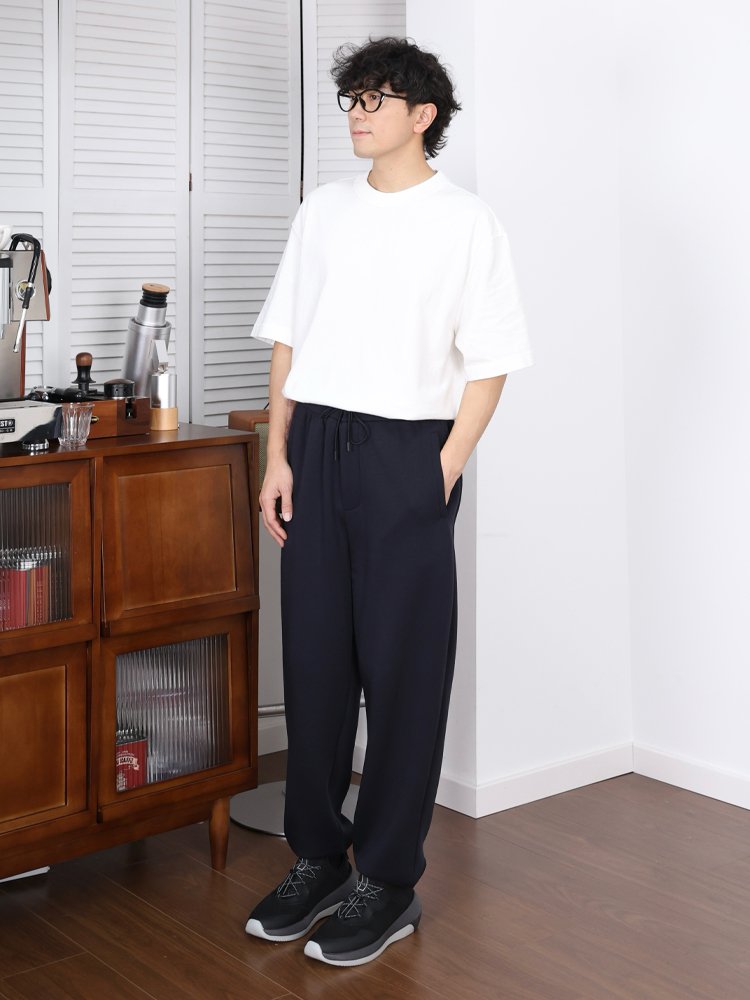 阿玛尼男士棉质宽松束脚运动卫裤