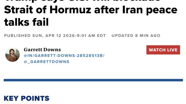 英文头条：美媒：特朗普宣布美国将封锁霍尔