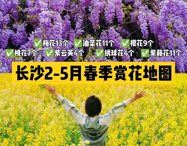 长沙2-5月春季赏花地图，超实用，快收藏