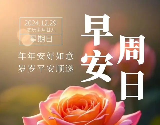 12月29周日早安问候漂亮图片，祝福问安