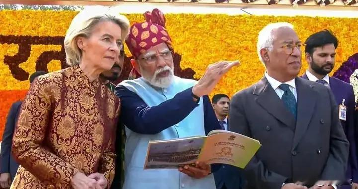 印度阅兵太离谱！装备掺水、动物无人机登场，欧盟主席全程憋笑