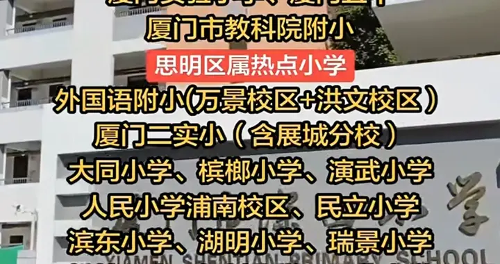 思明区热点学校不减！厦门还有这么多学生？