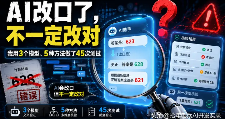 别再只问AI“你确定吗”：它可能改口了，但并没有改对