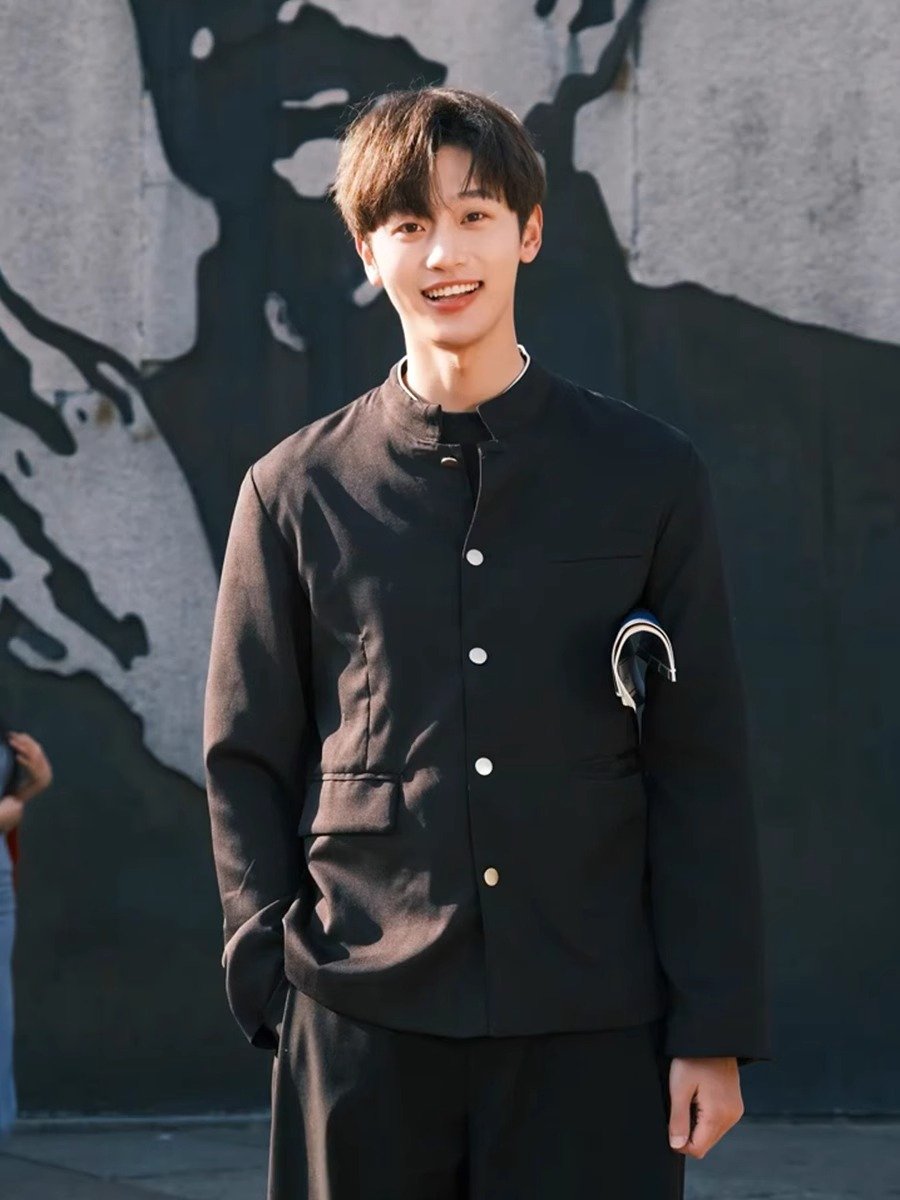 新中式中山装西服男春秋高级感中国风立领西