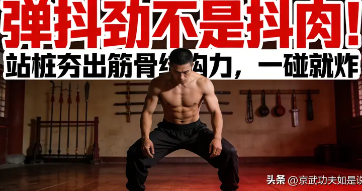 弹抖劲不是抖肉！站桩夯出筋骨结构力，一碰就炸