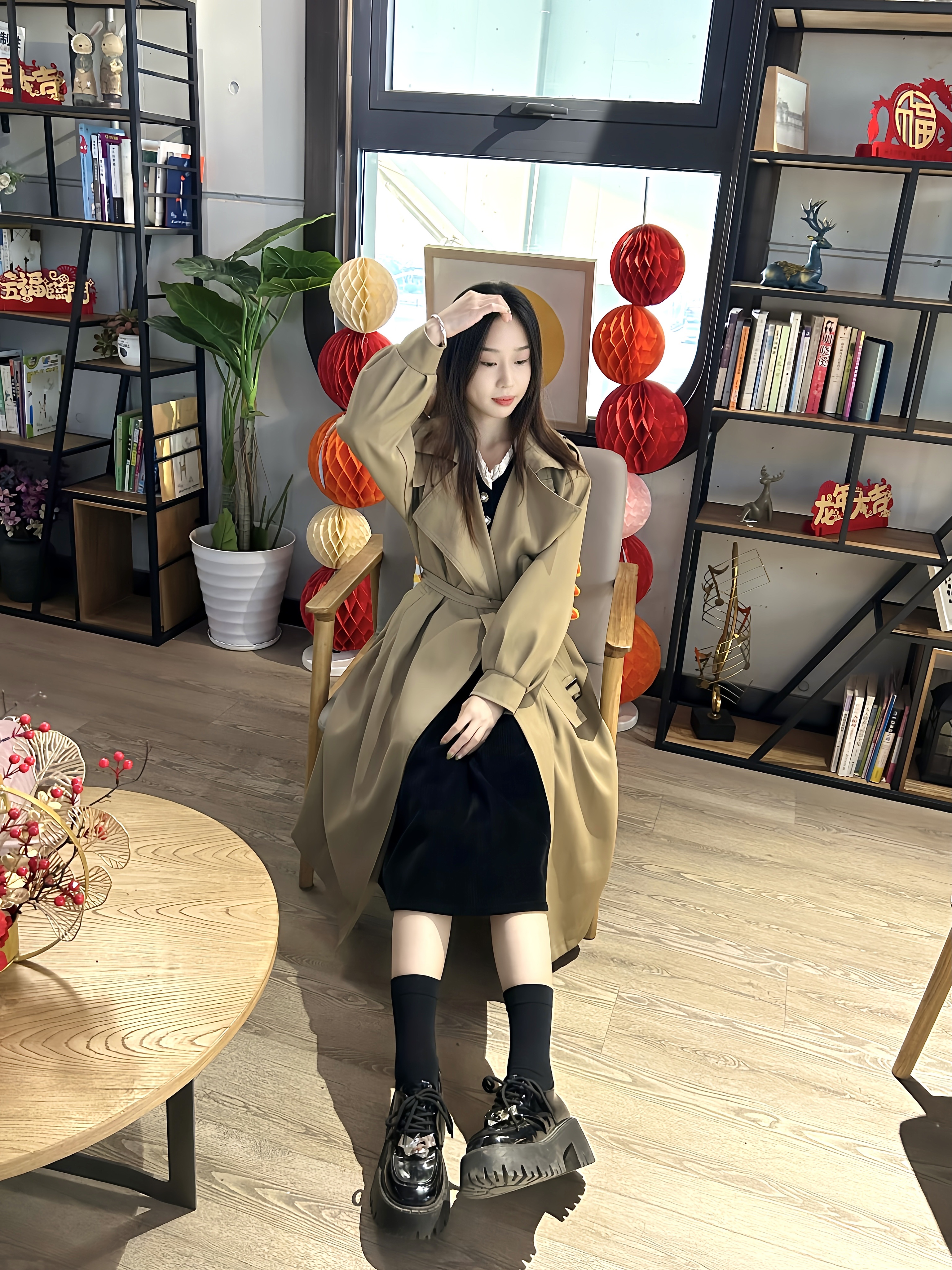 纯黑中筒袜女款 压力显瘦防滑无痕