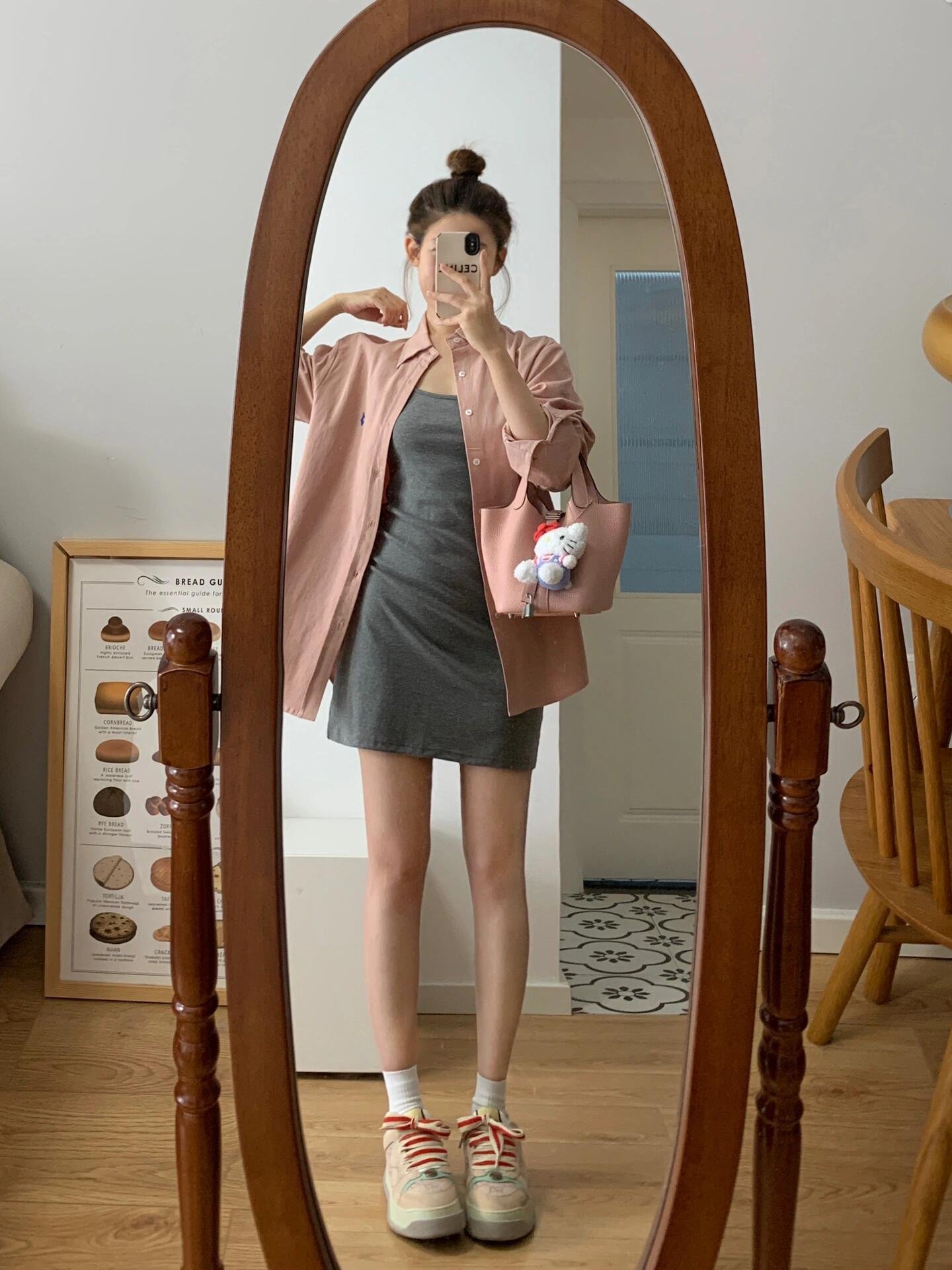 衬衫吊带包臀短裙韩系穿搭套装