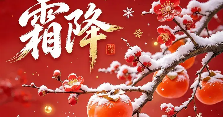 霜降时节，秋尽冬来，天渐寒凉，愿你心暖身安，万事无忧