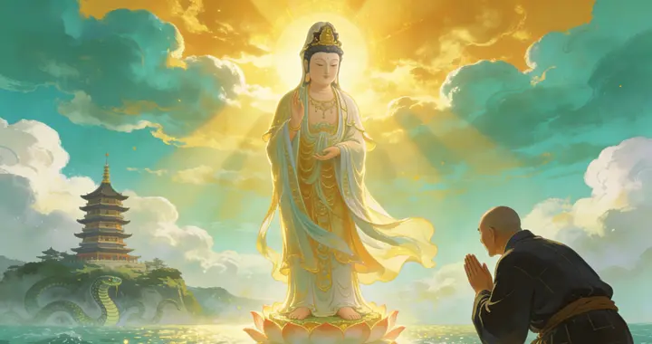 白素贞被压雷峰塔下，观音拾起一片蛇鳞，怒道：法海你仔细看清楚