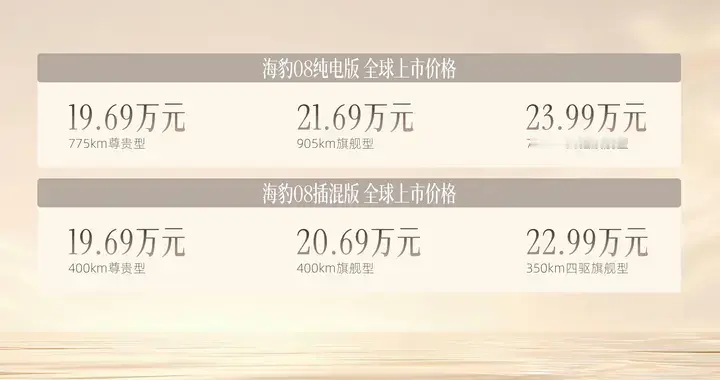 降维打击！905km续航+云辇-A，比亚迪海豹08售价19.69万元起
