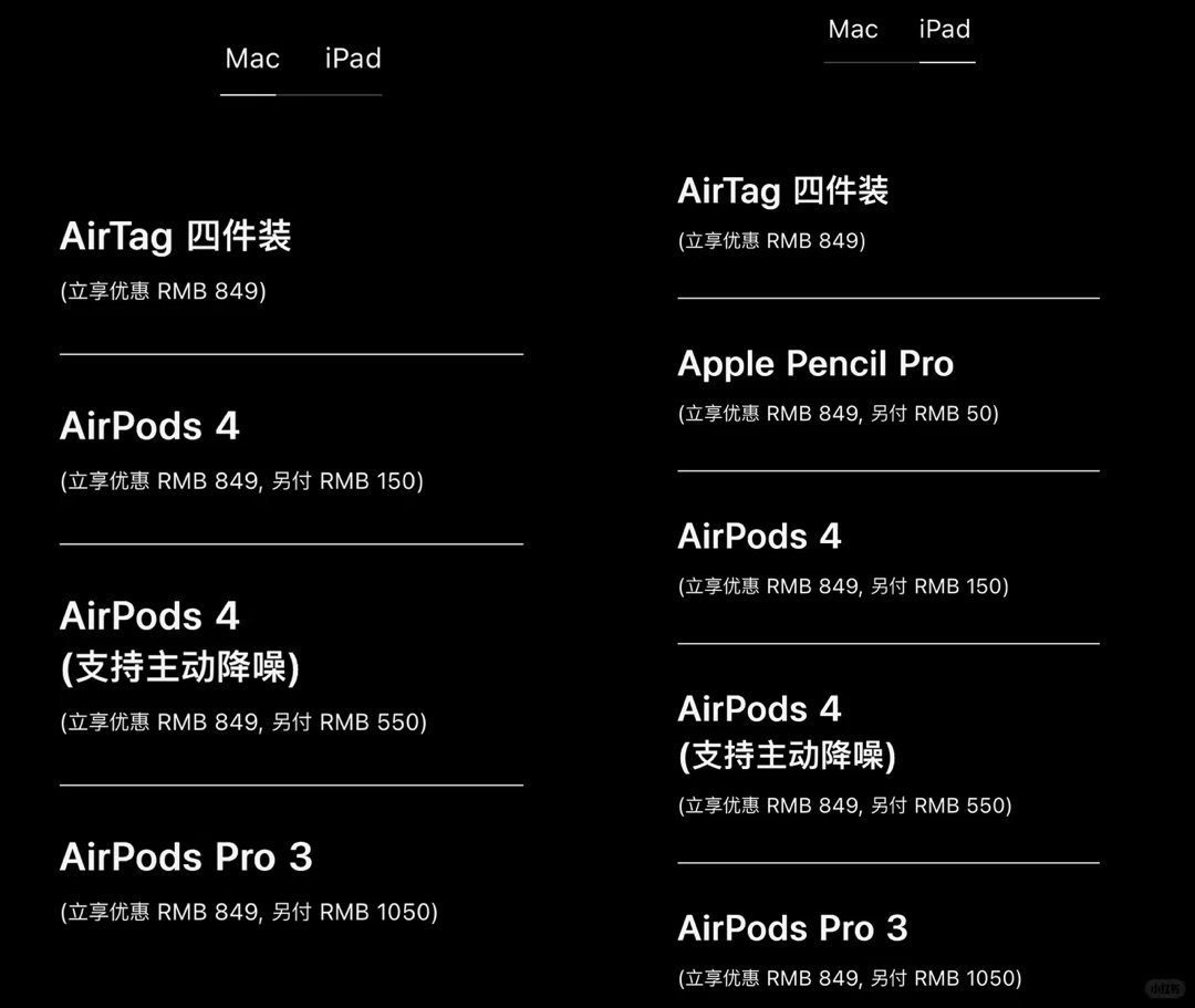 今年苹果返校季真的拉完了，之前都是默认Mac送AirPods，iPad...
