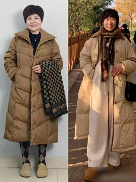 50岁女性的冬季保暖穿搭的秘诀：大衣与羽绒服，简约而不简单
