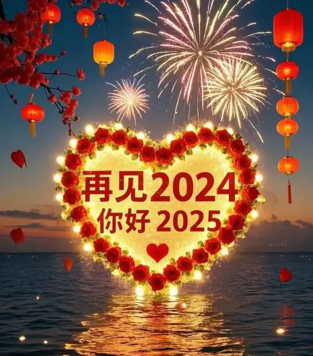 早安心语，2024再见，2025你好！2024最后一天跨年祝福图片