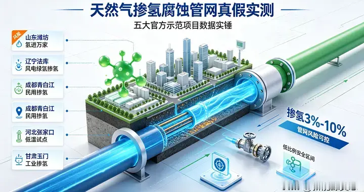 天然气掺氢腐蚀管网真假实测！五大官方示范项目数据实锤！