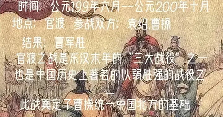 官渡之战：三国历史上的“关键一战”，谁才是真正的赢家？