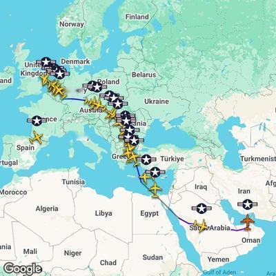 剑锋至上：美国运输机正在欧洲和中东密集飞