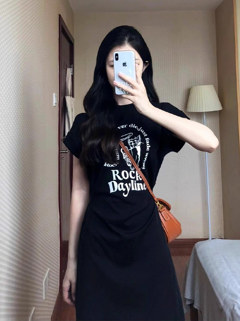 夏季气质女装高级感法式微胖女生连衣裙女