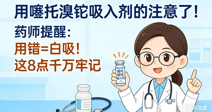 用噻托溴铵吸入剂的注意了！药师提醒：用错=白吸！这8点千万牢记