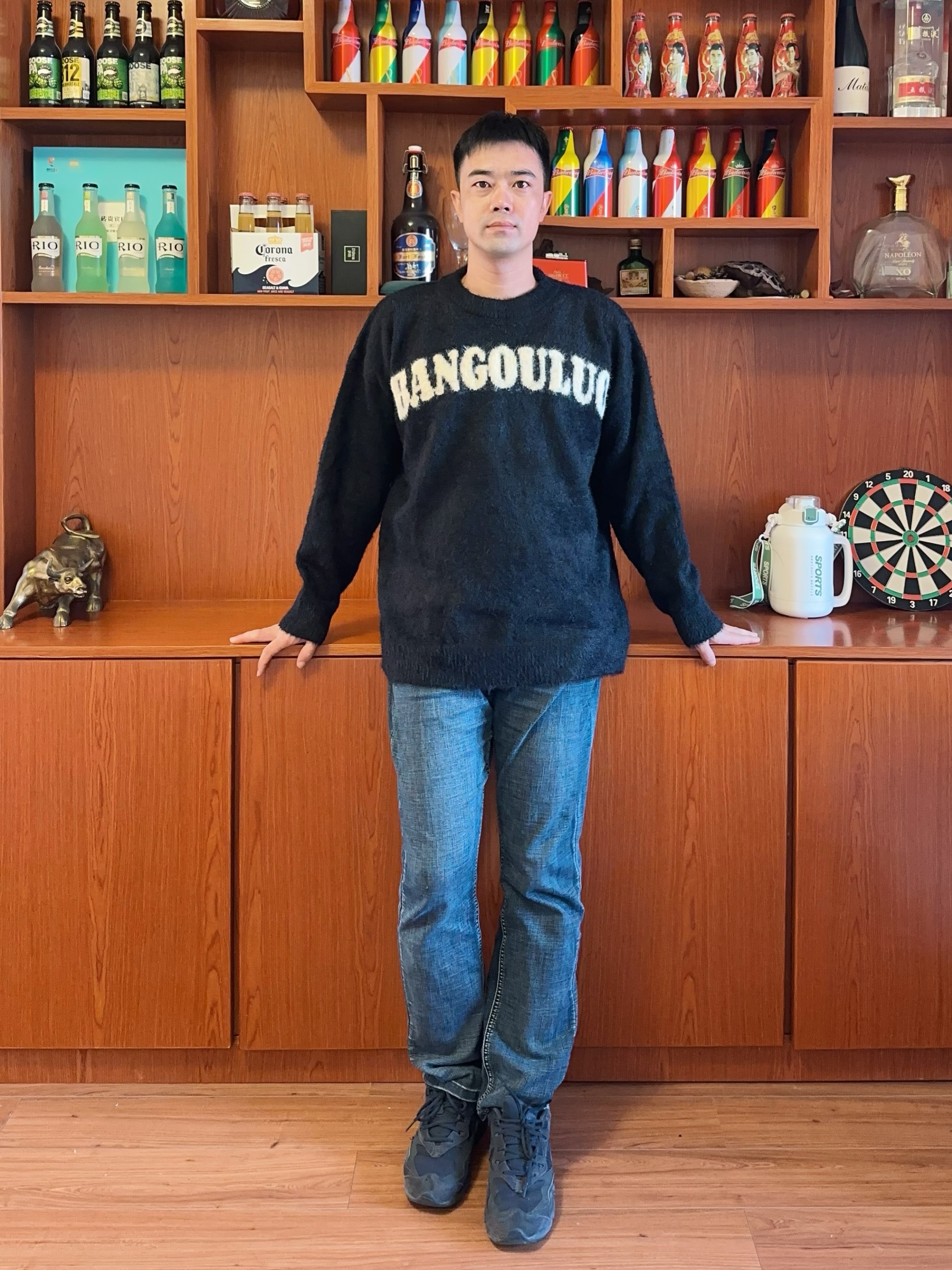 美式提花字母针织毛衣复古又青春